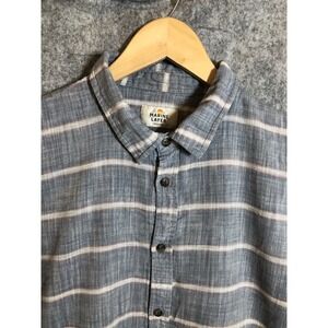 Marine Layer Shirt Men Medium Blue Stripe Fish Camp Hike FLAW